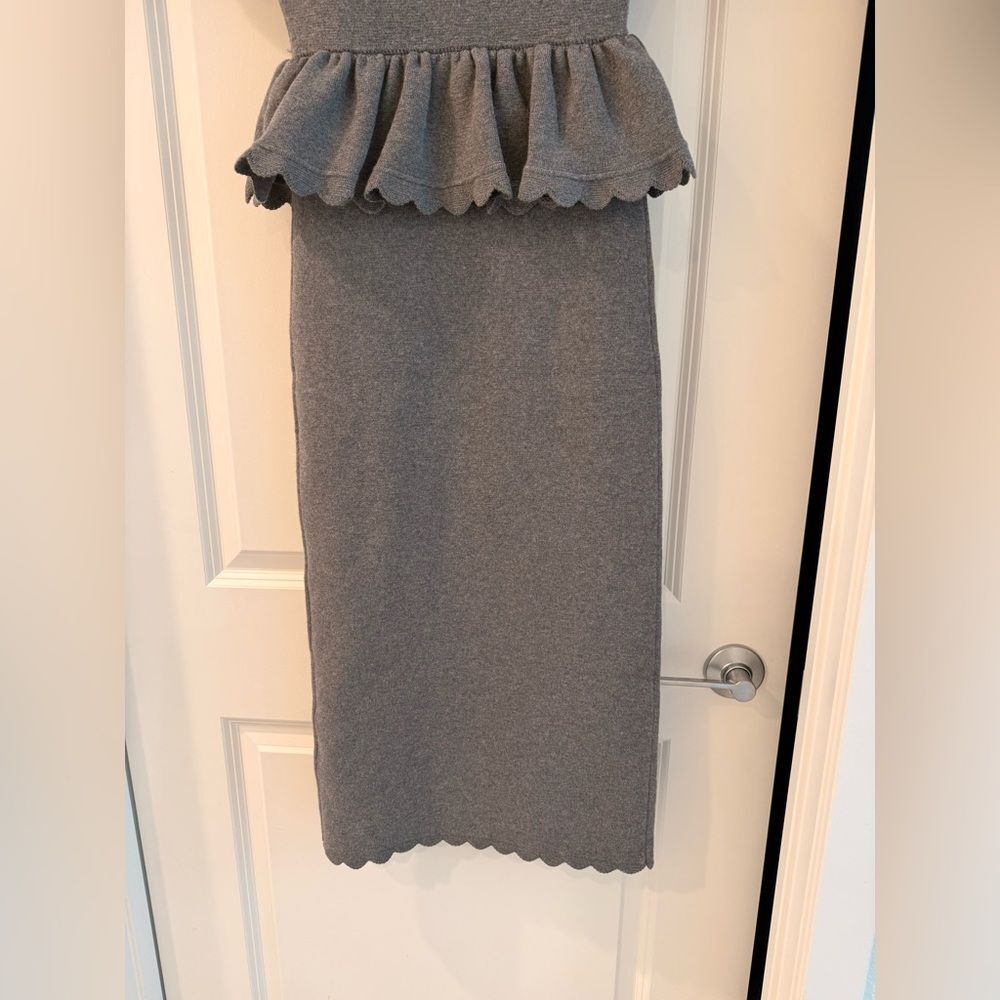 Self-Portrait Gray Peplum Midi Dress - Picture 14 of 14